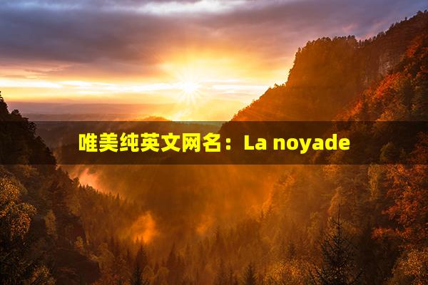 唯美纯英文网名：La noyade(唯美带英文字母好听的网名)